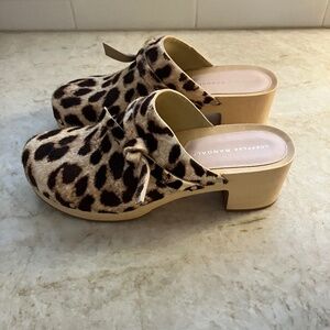 Loeffler Randall leopard clogs-like new